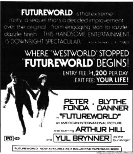 FUTUREWORLD-Newspaper ad.
September 14, 1976.