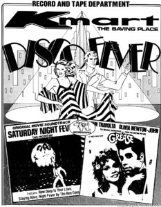 GREASE/SATURDAY NIGHT FEVER- Newspaper ad.
September 17, 1978.