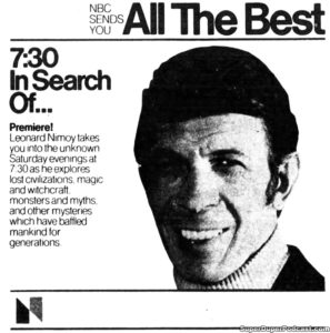 IN SEARCH OF- Television guide ad.
September 25, 1976.