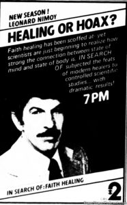 IN SEARCH OF- Television guide ad.
September 27, 1980.