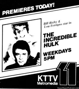 THE INCREDIBLE HULK- Television guide ad.
September 20, 1981.