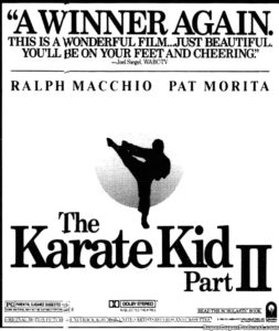 THE KARATE KID- Newspaper ad.
September 18, 1986.