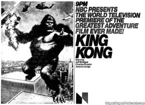 KING KONG- Television guide ad.
September 16, 1978.