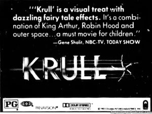 KRULL- Newspaper ad.
September 11, 1983.