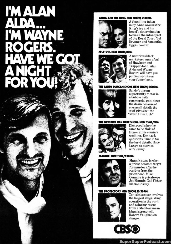 MASH- Television guide ad.
September 28, 1972.
