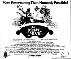 THE MUPPET MOVIE- Newspaper ad.
September 12, 1979,
