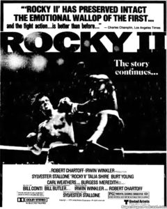 ROCKY II- Newspaper ad.
September 13, 1979.