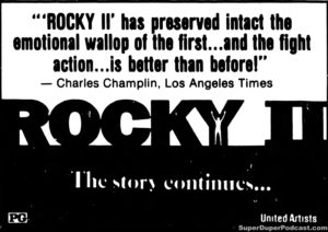 ROCKY II- Newspaper ad.
September 29, 1979.
