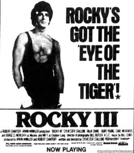 ROCKY III- Newspaper ad.
September 11, 1982.