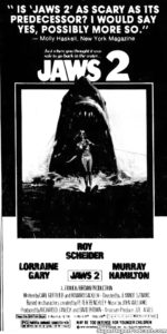 JAWS 2- Newspaper ad.
September 12, 1978.
