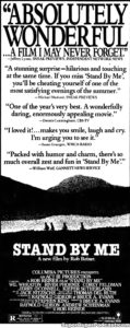 STAND BY ME- Newspaper ad.
September 17, 1986.