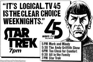 STAR TREK THE ORIGINAL SERIES- Television guide ad.
September 28, 1987.