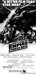 STAR WARS THE EMPIRE STRIKES BACK- Newspaper ad.
September 14, 1981.