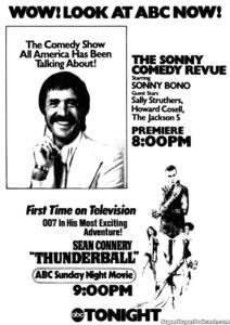 THUNDERBALL- Television guide ad.
September 22, 1974.