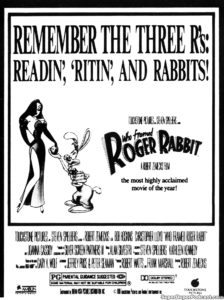 WHO FRAMED ROGER RABBIT- Newspaper ad.
September 17, 1988.
