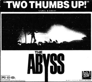 THE ABYSS- Newspaper ad.
October 5, 1989.