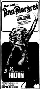 ANNE MARGRET- Newspaper ad.
October 27, 1974.