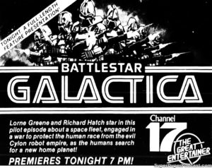 BATTLESTAR GALACTICA- Television guide ad.
October 18, 1980.
