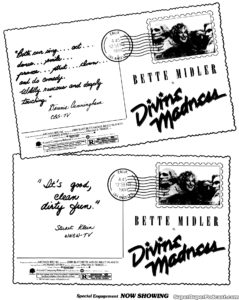 DIVINE MADNESS- Newspaper ad.
September 30, 1980.