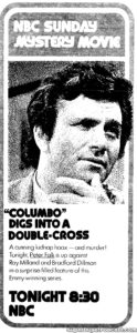 COLUMBO- Television guide ad.
October 15, 1972.