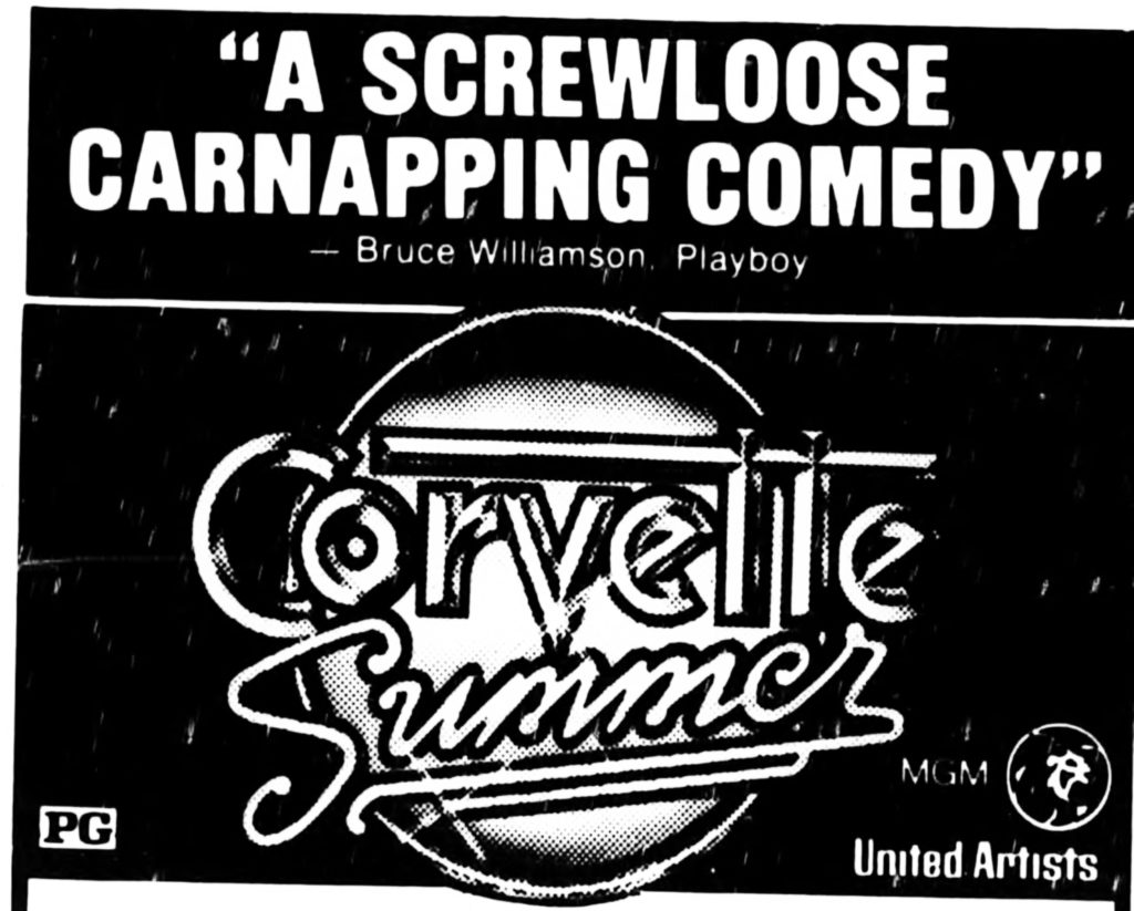 CORVETTE SUMMER- Newspaper ad.
October 1, 1978.