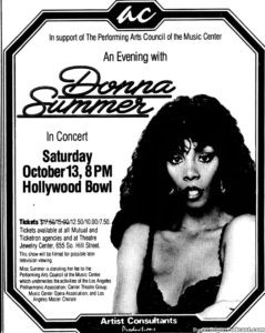 DONNA SUMMER- Newspaper ad.
October 13, 1979.