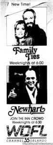 FAMILY TIES/NEWHART- Television guide ad.
October 5, 1988.