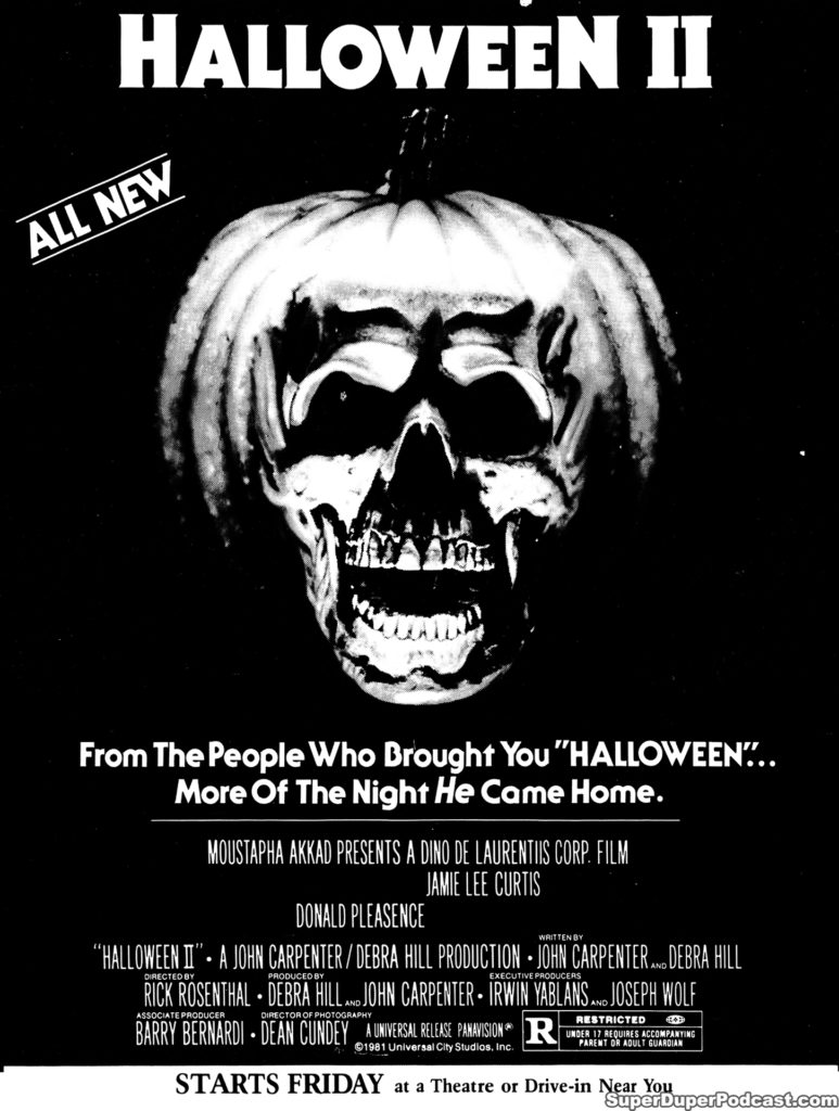 HALLOWEEN II- Newspaper ad.
October 25, 1981.