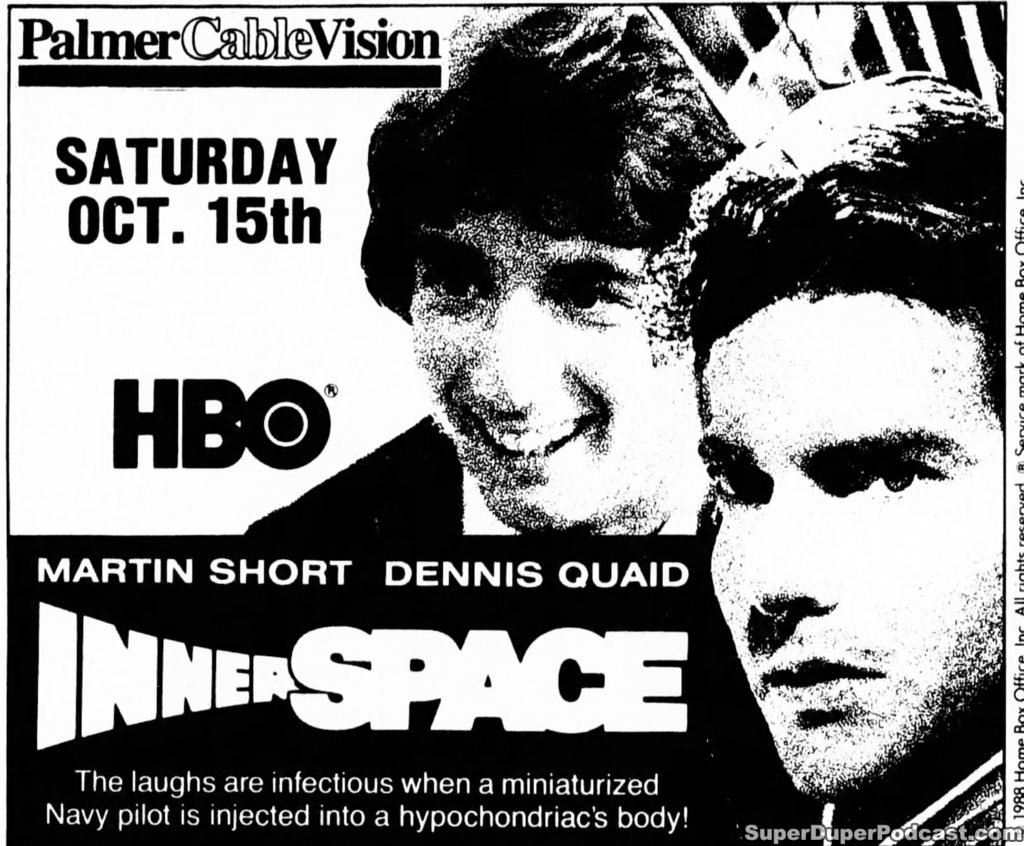 INNERSPACE- Television guide ad.
October 15, 1988.