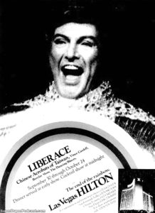 LIBERACE- Newspaper ad.
September 30, 1977.