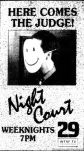 NIGHT COURT- Television guide ad.
October 3, 1988.