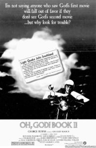 OH, GOD! BOOK II- Newspaper ad. October 4, 1980,