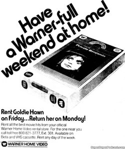 PRIVATE BENJAMIN- Home video ad.
October 22, 1981.