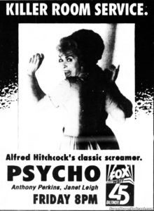PSYCHO- Television guide ad.
October 27, 1989.