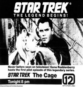 STAR TREK THE CAGE television guide ad.
October 7, 1988.