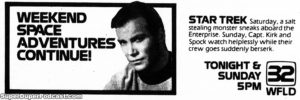 STAR TREK THE ORIGINAL SERIES- Television guide ad.
October 3, 1981.