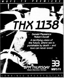 THX-1138- Television guide ad. October 6, 1988.