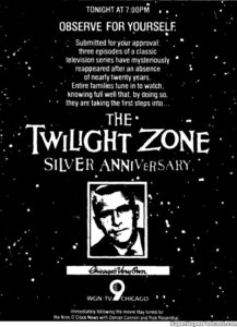 THE TWILIGHT ZONE- Television guide ad.
October 2, 1984.