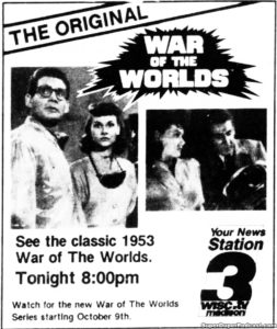 WAR OF THE WORLDS- Television guide ad.
October 4, 1988.