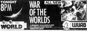 WAR OF THE WORLDS- Television guide ad. October 6, 1988.