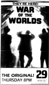 WAR OF THE WORLDS- Television guide ad. October 6, 1988.