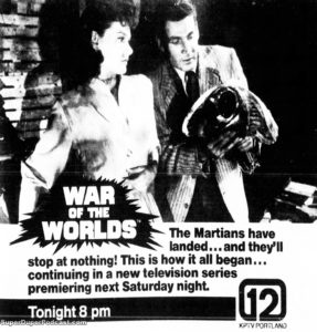 WAR OF THE WORLDS- Television guide ad.
October 7, 1988.