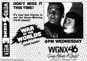 WAR OF THE WORLDS- Television guide ad.
October 7, 1988.