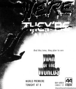 WAR OF THE WORLDS THE SERIES- Television guide ad.
October 12, 1988.