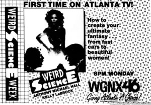 WEIRD SCIENCE- Television guide ad.
October 3, 1988.