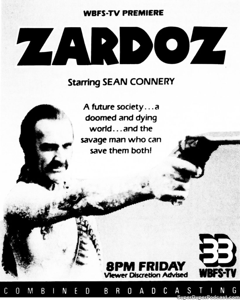 ZARDOZ- Television guide ad.
October 7, 1988.