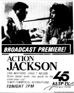 ACTION JACKSON- Television guide ad. November 4, 1990.