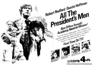 ALL THE PRESIDENT'S MEN- Television guide ad. November 9, 1980.