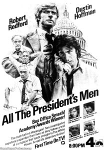ALL THE PRESIDENT'S MEN- Television guide ad. November 9, 1980.
