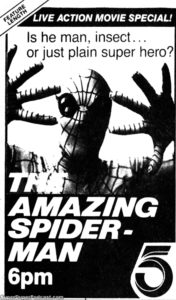 THE MAZING SPIDER-MAN- Television guide ad. November 11, 1984.